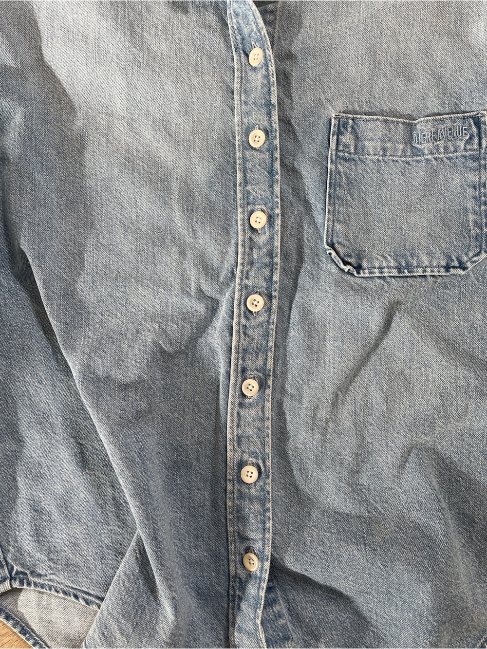 djerf avenue denim shirt washed blue - Picture 6 of 8